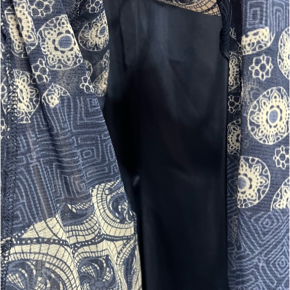 Krazy Kat Blue/White Geometric Flowy Pull On Midi Modest Boho Skirt Size XL - Picture 5 of 8